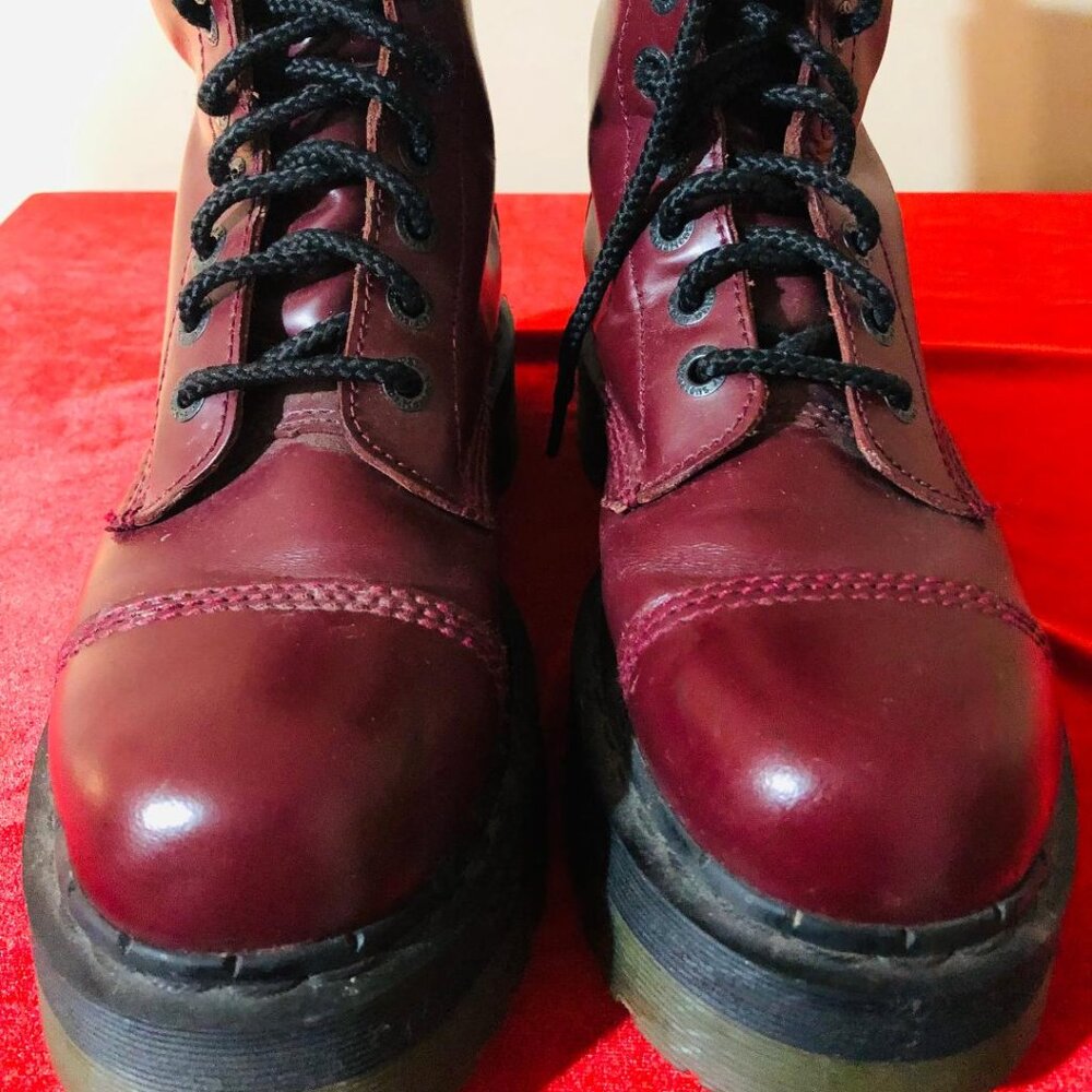 Dr. Martens Oxblood Crazy Bomb 10-Eyelet Boot Rare Vintage EUC Sz 8W, 7M - Picture 2 of 11
